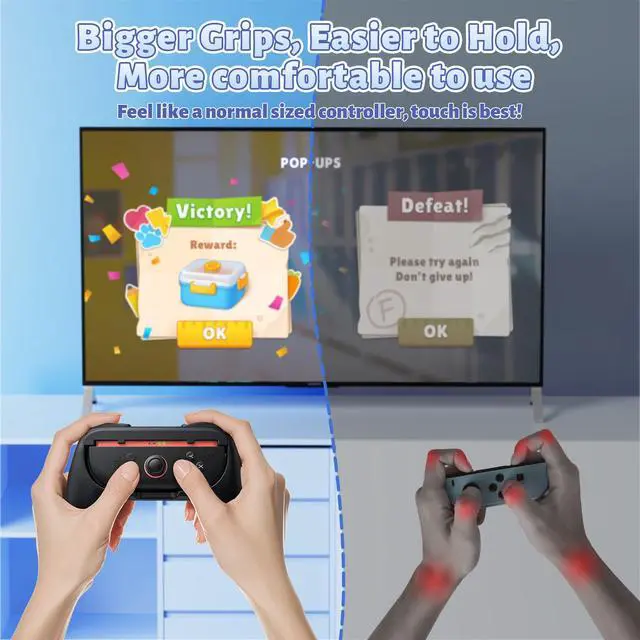 Alt view image 4 of 6 - 4 Pack Switch 2 Controller Grips & 12 Thumb Caps for Joy-Con 2