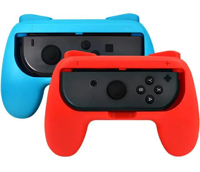 Alt view image 5 of 7 - 2 PCS Grips for Joy Con and 2 PCS Steering Wheel Compatible for Nintendo Switch Wheel, Family Sports Party Pack Accessories Compatible with Switch / Switch OLED JoyCon Controllers, (Blue and Red)