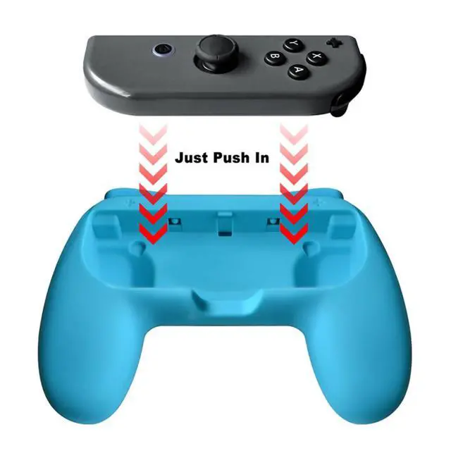Alt view image 6 of 7 - 2 PCS Grips for Joy Con and 2 PCS Steering Wheel Compatible for Nintendo Switch Wheel, Family Sports Party Pack Accessories Compatible with Switch / Switch OLED JoyCon Controllers, (Blue and Red)