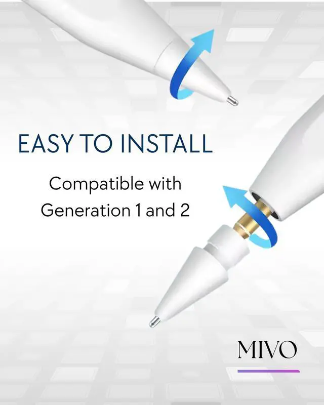 Alt view image 2 of 6 - Replacement Tips Compatible with Apple Pencil Pro/2nd Gen/1st Gen/USB-C, Metal Nibs, Precise Control, Durable Finish, Premium Tech Accessories