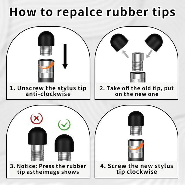 Alt view image 3 of 6 - 30Pcs Rubber Tips for Stylus Pens, 0.2inch (5mm) & 0.28inch(7mm) Replacement Nibs for Touch Screen Pen, High Sensitivity and Precision, No Scratches, Universal Stylus Ends