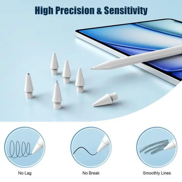Alt view image 5 of 7 - Replacement Pen Nibs for Apple Pencil Pro/1st/2nd/USB-C