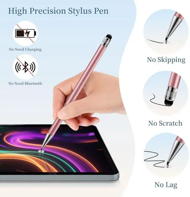 Alt view image 5 of 6 - 0.26inch Replaceable Stylus Pen Rubber Tip and Transparent Disc Tips