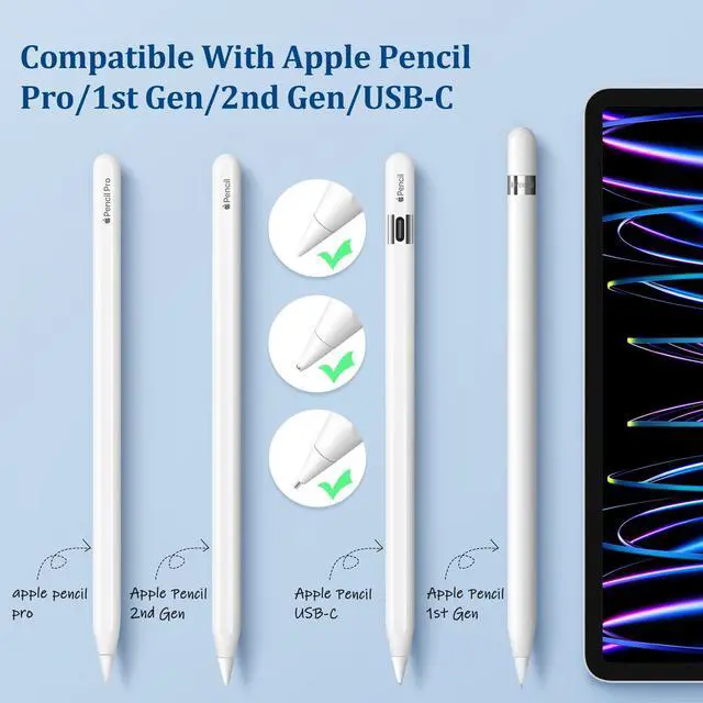 Alt view image 3 of 7 - Metal Replacement Tips for Apple Pencil 1st & 2nd Gen