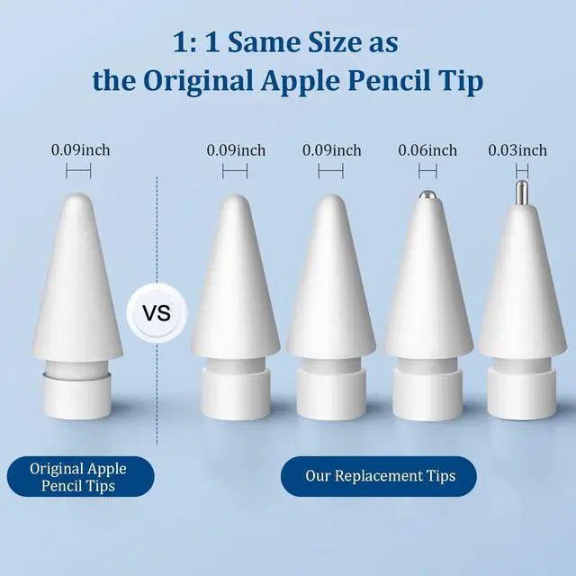Alt view image 6 of 7 - Metal Replacement Tips for Apple Pencil 1st & 2nd Gen