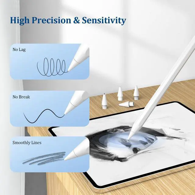 Alt view image 5 of 7 - Metal Replacement Tips for Apple Pencil 1st & 2nd Gen