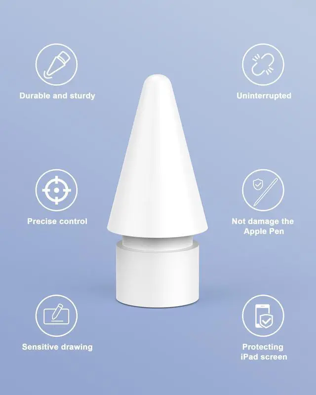 Alt view image 3 of 7 - 5 Pack Upgraded Replacement Tips for Apple Pencil Tips, Pencil Pro Tips Set