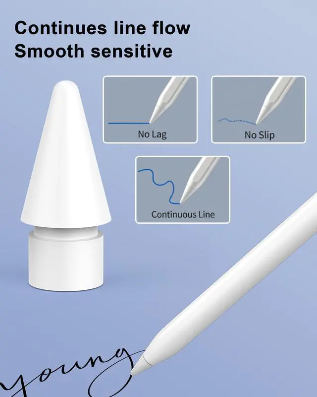 Alt view image 6 of 7 - 5 Pack Upgraded Replacement Tips for Apple Pencil Tips, Pencil Pro Tips Set