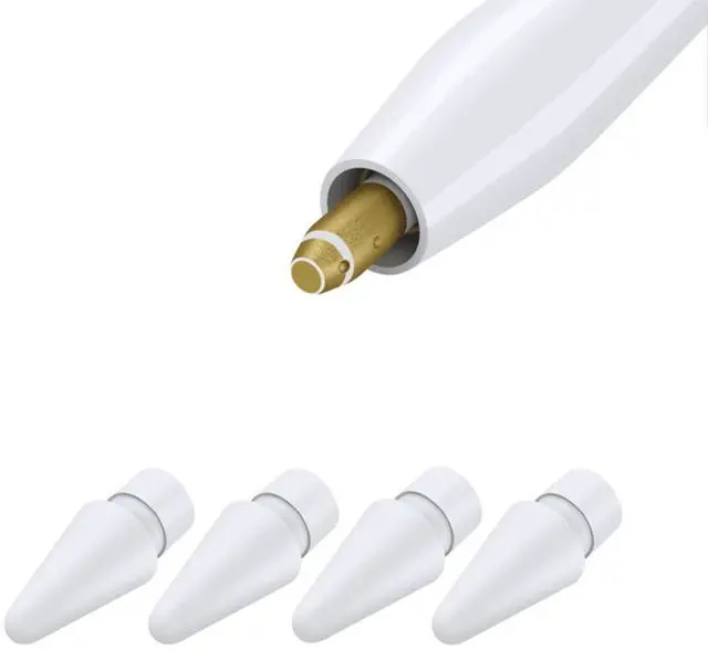 Main image of Replacement Tips Compatible with Apple Pencil 2 Gen iPad Pro Pencil, Logitech Crayon Digital Pencil - Apple Pencil iPencil Nib for iPad Apple Pencil 1 st/Pencil 2 Gen White 4 Pack
