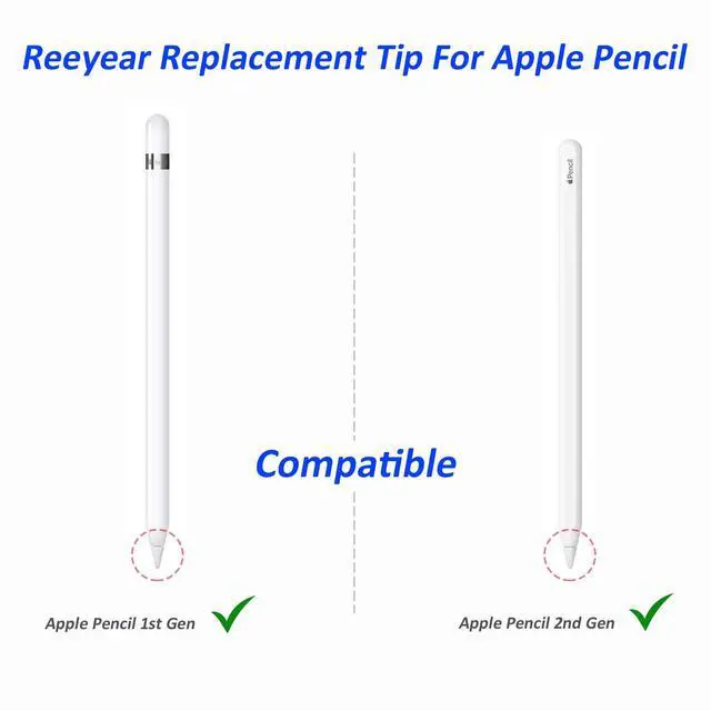 Alt view image 3 of 6 - Replacement Tips Compatible with Apple Pencil 2 Gen iPad Pro Pencil, Logitech Crayon Digital Pencil - Apple Pencil iPencil Nib for iPad Apple Pencil 1 st/Pencil 2 Gen White 4 Pack