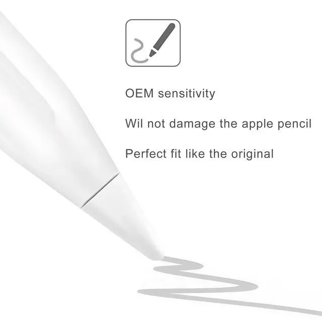 Alt view image 3 of 6 - Pencil Tips Replacement for Apple Pencil 1st Generation/ 2nd Gen/Pencil Pro/USB-C, Upgraded iPencil Nibs 8 Pieces
