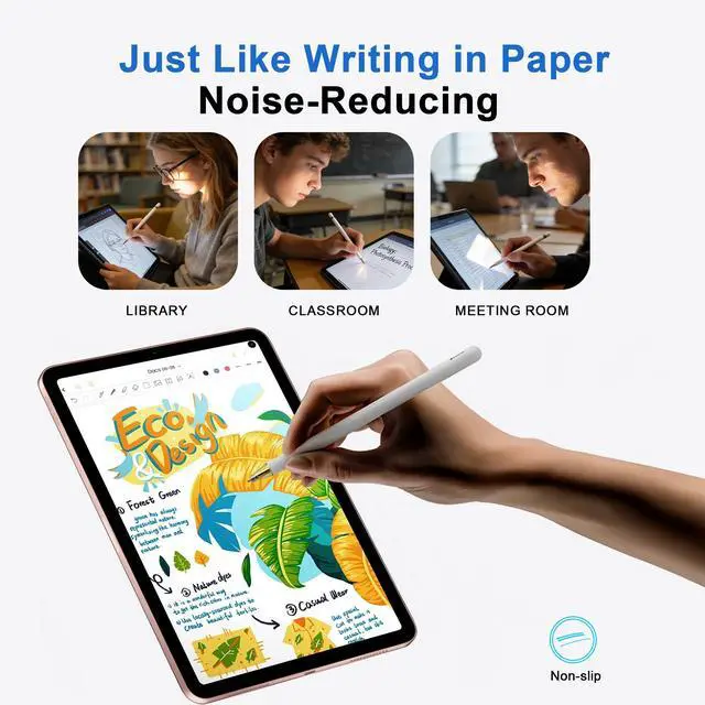 Alt view image 7 of 7 - 2B & 4B Damping Tips for Apple Pencil 4 Pack, Silent Writing & High Friction, Replacement Nibs for Drawing Sketching Note-Taking, Compatible with 1st/2nd Generation, Pro & USB-C