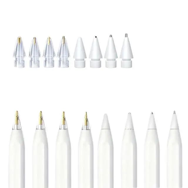 Alt view image 2 of 7 - Replacement Tips for Apple Pencil 1st & 2nd Generation, USB-C & Pro Pencil,wear-Resistant High Sensitivity Precision iPad Stylus Tips White (4 White+4 Transparent)