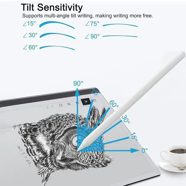 Alt view image 4 of 7 - Replacement Tips for Apple Pencil 1st & 2nd Generation, USB-C & Pro Pencil,wear-Resistant High Sensitivity Precision iPad Stylus Tips White (4 White+4 Transparent)