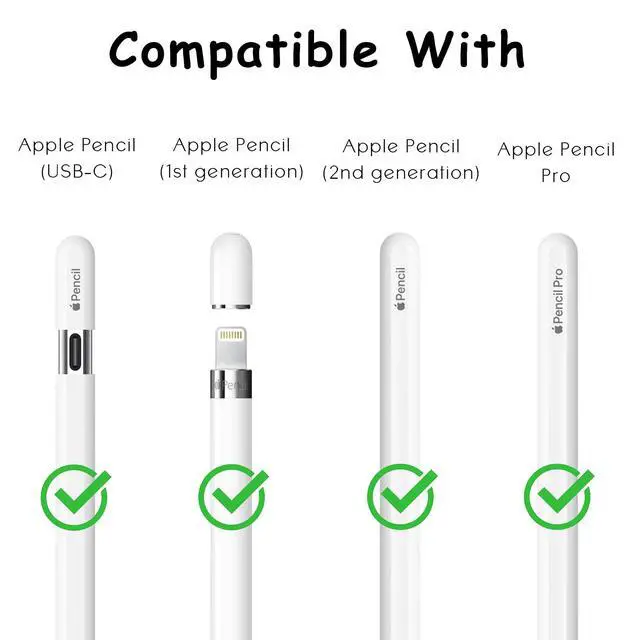 Alt view image 2 of 7 - 6 Pack Fine Point Replacement Tips Compatible with Apple Pencil 2nd Generation, Apple Pencil 1st Generation & Apple Pencil USB-C Colorful Nibs (Original/Clear/Clear Pink/Clear Blue)