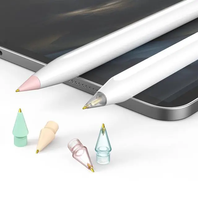 Alt view image 3 of 7 - 6 Pack Fine Point Replacement Tips Compatible with Apple Pencil 2nd Generation, Apple Pencil 1st Generation & Apple Pencil USB-C Colorful Nibs (Original/Clear/Clear Pink/Clear Blue)