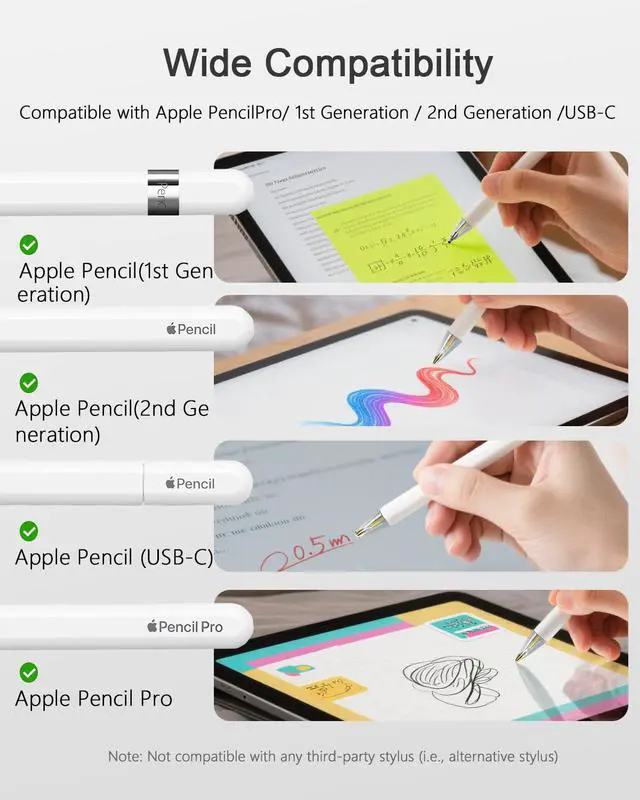 Alt view image 2 of 7 - 10 Pack Replacement Tips for Apple Pencil Pro/USB-C/2nd/1st Gen, Hybrid Nibs Accessories with Premium Storage Case, High Sensitivity Pen Tips for iPad Drawing & Writing