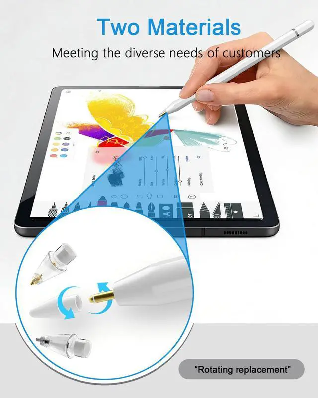 Alt view image 7 of 7 - 10 Pack Replacement Tips for Apple Pencil Pro/USB-C/2nd/1st Gen, Hybrid Nibs Accessories with Premium Storage Case, High Sensitivity Pen Tips for iPad Drawing & Writing