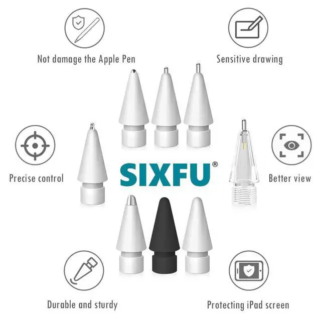 Alt view image 4 of 7 - 8 Styles Tips for Apple Pencil Tip, Multiple Durable Tips for Apple Pencil Pro Tips for Apple Pen/USB-C/1st/2nd Generation, Accessories Compatible for iPad Pencil Tips