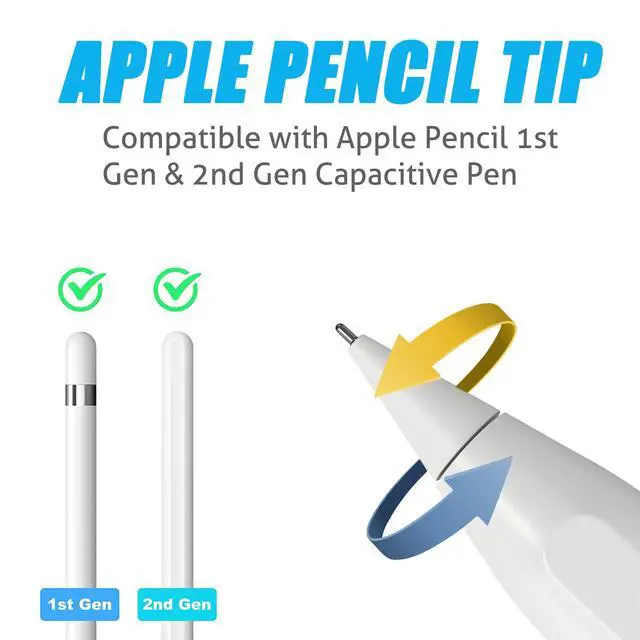 Alt view image 2 of 6 - 3 Pack Apple Pencil Tips Replacement,Apple Pencil 1st and 2nd Gen