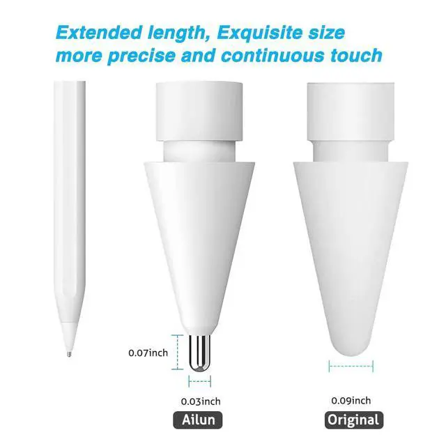 Alt view image 6 of 6 - 3 Pack Apple Pencil Tips Replacement,Apple Pencil 1st and 2nd Gen