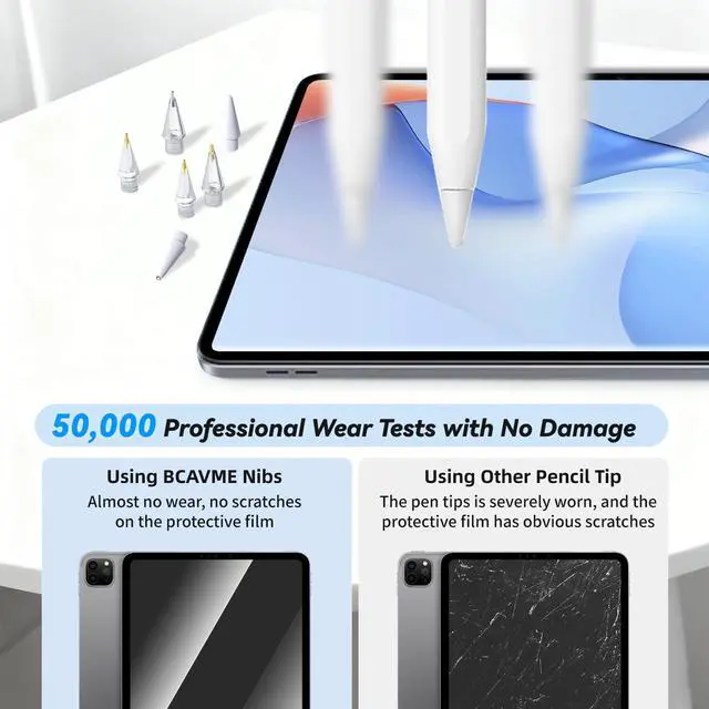 Alt view image 6 of 7 - Upgraded Replacement Pencil Tips for Apple Pencil Pro/1st Gen/2nd Gen/USB-C with Storage Case, Wear-Resistant Precise Control Metal Tips for iPad Pencil Accessories Set (6 in 1, Blue)