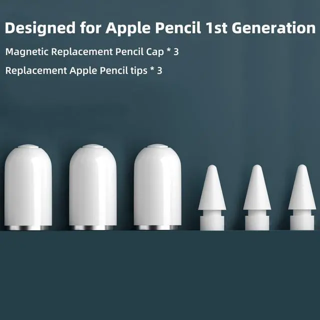 Alt view image 6 of 6 - Magnetic Replacement Cap and Tips for Apple Pencil 1st Gen, 6 Pack