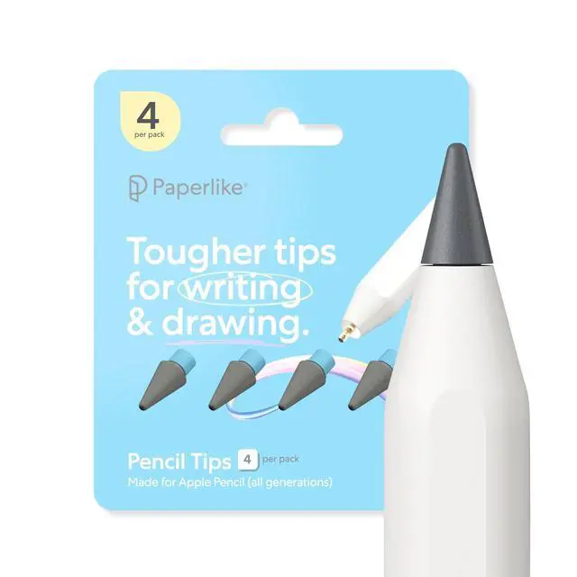Main image of Pencil Tips (4X) for Apple Pencil 1st & 2nd Gen, USB-C & Pro
