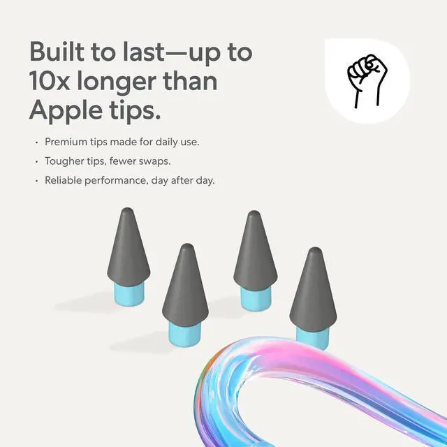 Alt view image 3 of 6 - Pencil Tips (4X) for Apple Pencil 1st & 2nd Gen, USB-C & Pro