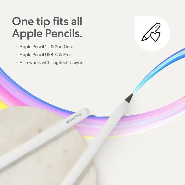 Alt view image 4 of 6 - Pencil Tips (4X) for Apple Pencil 1st & 2nd Gen, USB-C & Pro