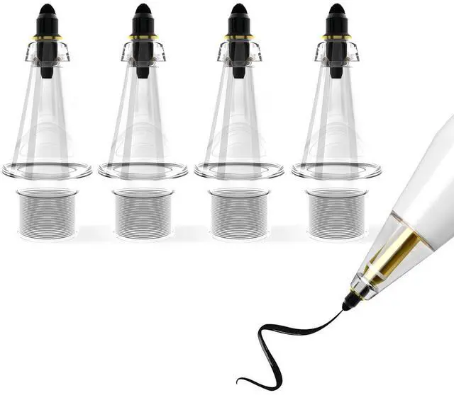Main image of Soft Brush Replacement Tips(4X) for Apple Pencil 1st/2nd/USB-C/Pro, No Slip, Similar to Paper, High-Friction Pen Tip for Note-Taking, Suitable for Meeting, Classrooms, and Libraries, Almost No Noise