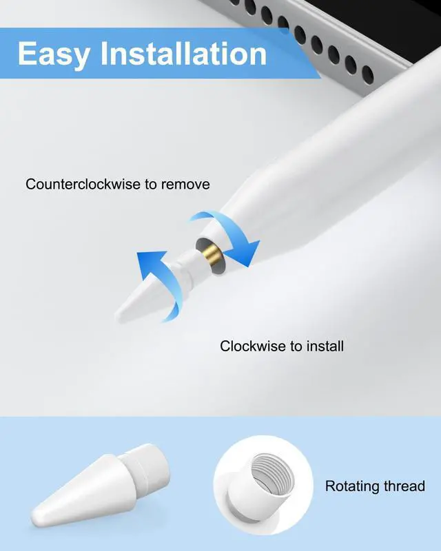 Alt view image 4 of 7 - Pencil Tips for Apple Pencil Pro/ 1st & 2nd Gen/USB-C, 6 Pack, Pink Case