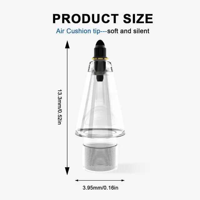 Alt view image 6 of 7 - Soft Brush Replacement Tips(4X) for Apple Pencil 1st/2nd/USB-C/Pro, No Slip, Similar to Paper, High-Friction Pen Tip for Note-Taking, Suitable for Meeting, Classrooms, and Libraries, Almost No Noise