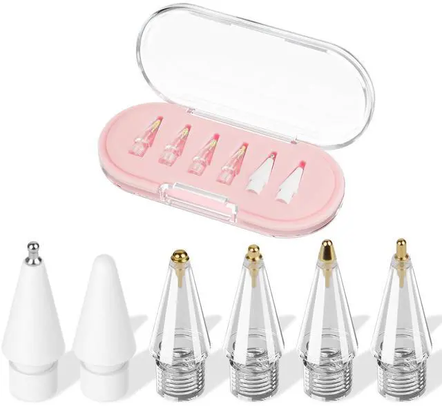 Main image of Pencil Tips for Apple Pencil Pro/ 1st & 2nd Gen/USB-C, 6 Pack, Pink Case