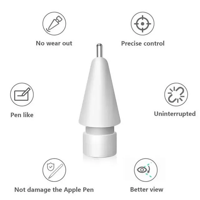 Alt view image 3 of 7 - Upgraded Replacement Tips for Apple Pencil, Mix Metal Tips for Apple Pencil 2nd Generation/ 1st Gen/USB C/Pencil Pro Tips(4 Pack)