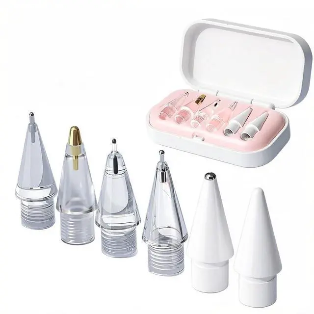 Main image of Replacement Tips for Apple Pencil Pro/ 2nd Gen/ 1st Gen/USB C, Upgraded Apple Pencil Tips with Case No Wear Out Fine Point Precise Control, for iPad Pen Nibs Sets (6)