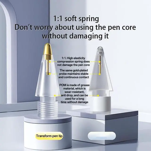 Alt view image 4 of 7 - Replacement Tips for Apple Pencil Pro/ 2nd Gen/ 1st Gen/USB C, Upgraded Apple Pencil Tips with Case No Wear Out Fine Point Precise Control, for iPad Pen Nibs Sets (6)