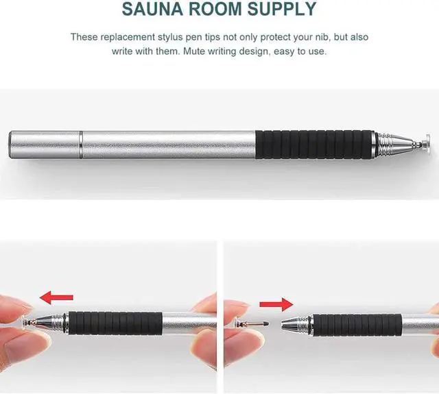 Alt view image 7 of 7 - 12 Pieces Universal Replacement Disc Tip Stylus Pen Tips Round Transparent Disc Tip for Touch Screen Tablet Phone Replacement Disc Tips for Stylus Pens, Pen with Stylus Tip, Styluses