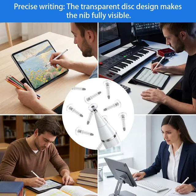 Alt view image 7 of 7 - 36 Pcs Black Metal Stylus Replacement Tips, Universal Round Disc Pen Tips for Touch Screen Devices, Compatible with E-Reader Stylus Pens and Digital Notebooks, High Precision Stylus' Pen Tip