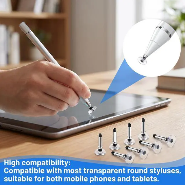 Alt view image 2 of 7 - 36 Pcs Black Metal Stylus Replacement Tips, Universal Round Disc Pen Tips for Touch Screen Devices, Compatible with E-Reader Stylus Pens and Digital Notebooks, High Precision Stylus' Pen Tip