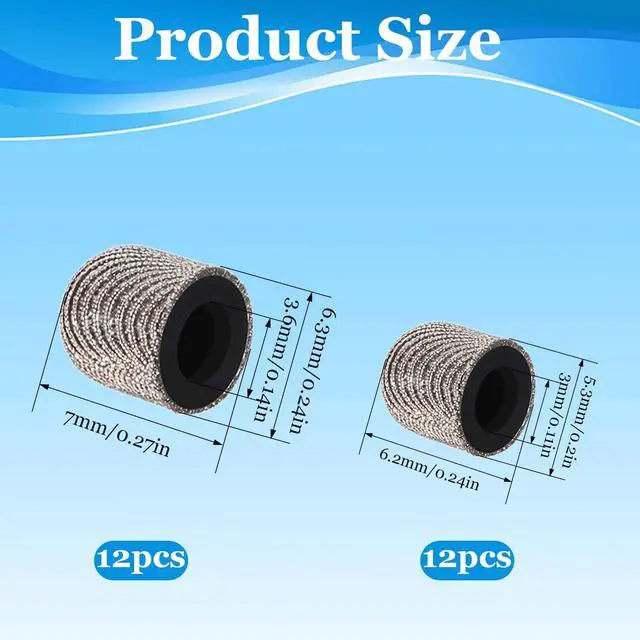 Alt view image 2 of 7 - 24Pcs Replaceable Mesh Fiber Tips 2 Sizes Stylus Tips, Stylus Replacement Tips for Stylus Pen,(5mm / 0.2 Inch, 6mm / 0.24 Inch)