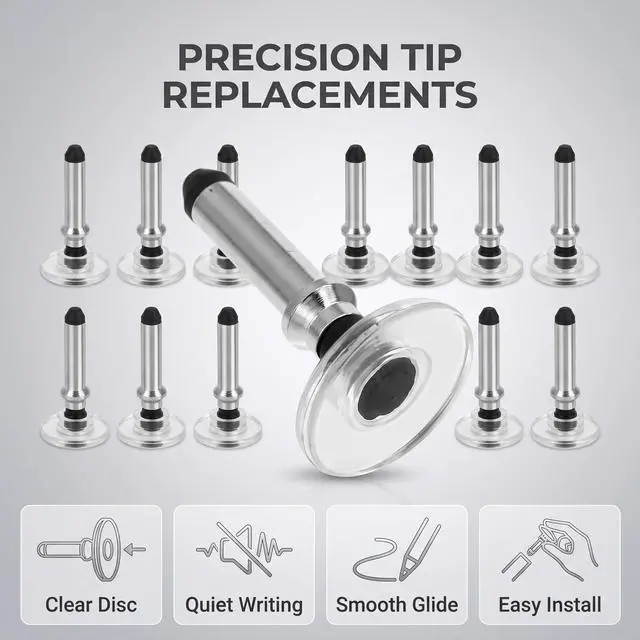 Alt view image 5 of 7 - 12 Pcs Silver Universal Stylus Replacement Tips,Universal Disc Tips Round Shape Replaceable Stylus Pen for Touch Screen Disc Tips,Nice Gifts to Share with Families,Cell Phones and Accessories