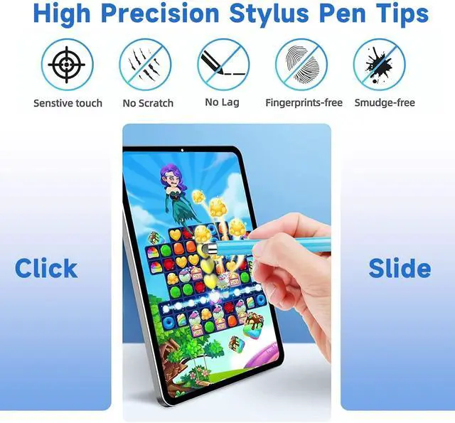 Alt view image 2 of 6 - Mesh Fiber Replacement Tips for Touch-Screen Pen, Stylus Nibs (10 Pack)