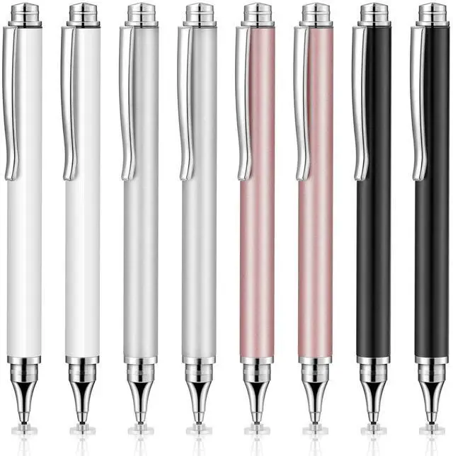 Main image of 8 Pieces Capacitive Stylus Pens for Touch Screen, Universal Disc Fine Point Stylus Pens for Most Touch Screen Smart Devices, 4 Colors