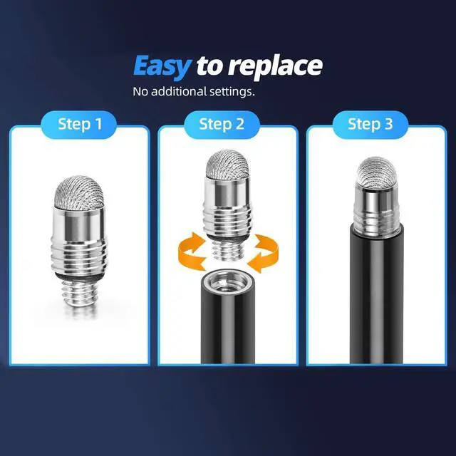Alt view image 6 of 6 - Mesh Fiber Replacement Tips for Touch-Screen Pen, Stylus Nibs (10 Pack)