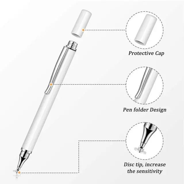 Alt view image 4 of 6 - 8 Pieces Capacitive Stylus Pens for Touch Screen, Universal Disc Fine Point Stylus Pens for Most Touch Screen Smart Devices, 4 Colors