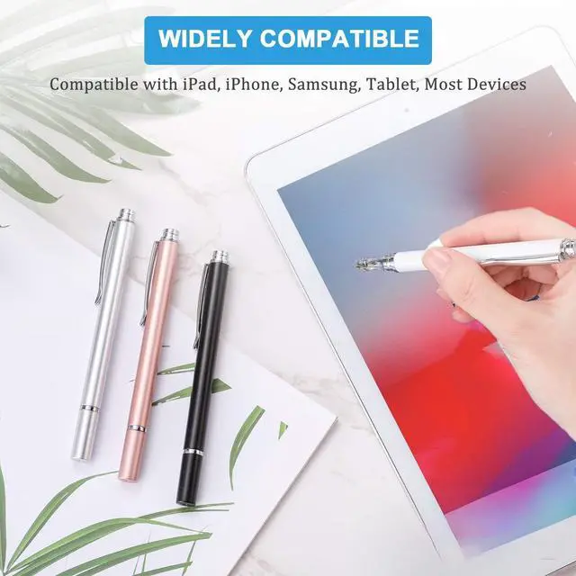 Alt view image 5 of 6 - 8 Pieces Capacitive Stylus Pens for Touch Screen, Universal Disc Fine Point Stylus Pens for Most Touch Screen Smart Devices, 4 Colors