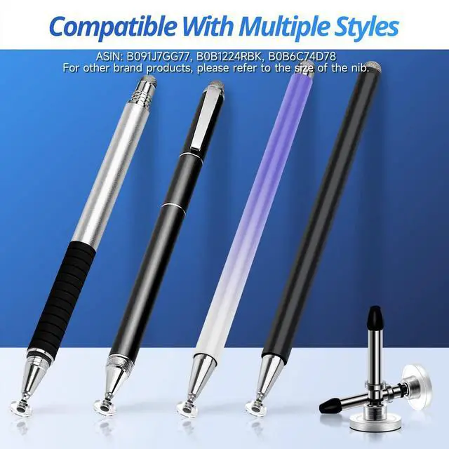 Alt view image 5 of 6 - 12-Pack Disc Nibs for Stylus Touch Screen Pen Transparent Replacement Tips