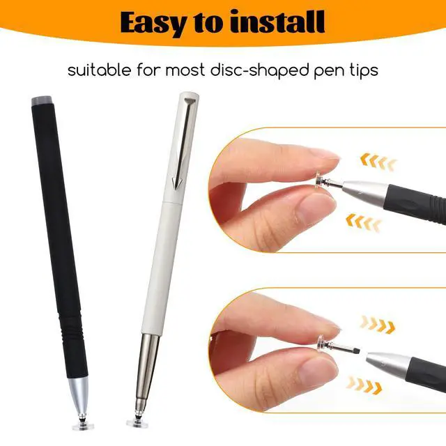 Alt view image 3 of 7 - Replacement Stylus Tips 36 Pcs Universal Disc Tips Silicone and Aluminum Round Shape Stylus Nibs for Mobile Phone Screens, Tablet Computers, eBooks (Tips Only)