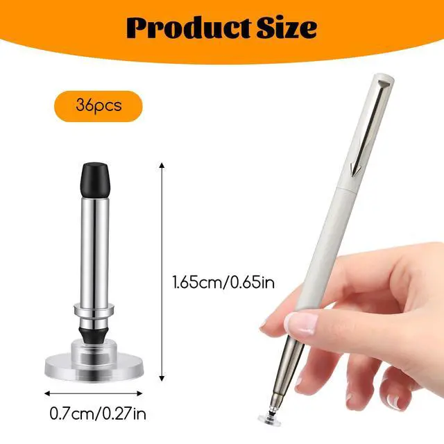 Alt view image 2 of 7 - Replacement Stylus Tips 36 Pcs Universal Disc Tips Silicone and Aluminum Round Shape Stylus Nibs for Mobile Phone Screens, Tablet Computers, eBooks (Tips Only)